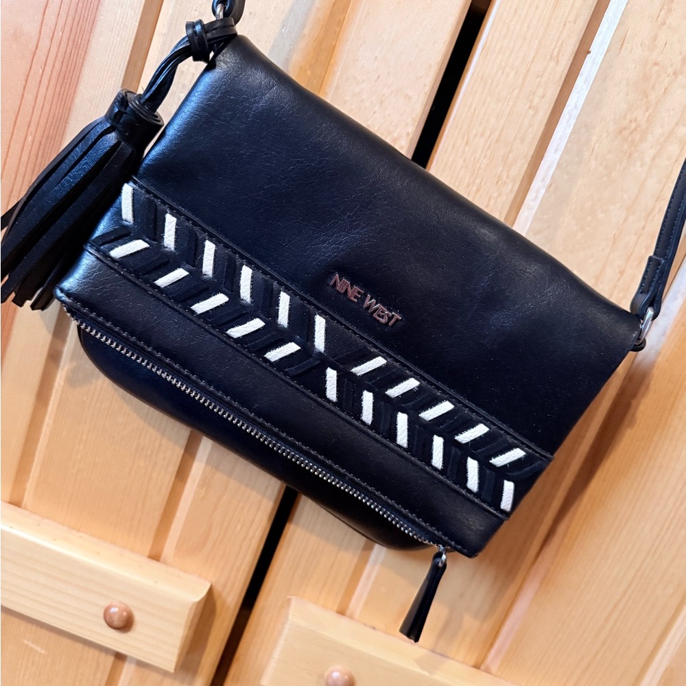 Nine West Black and White Crossbody Bag